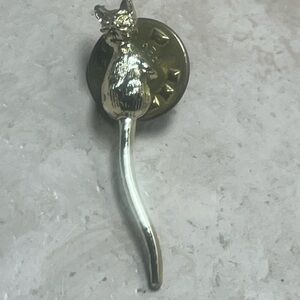 Vintage Signed Nemo Gold Tone Little Cat Long Tail Lapel/Hat Pin